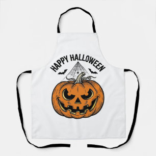 Gelukkig Halloween Pompoen Gezicht Vintage Vector Schort