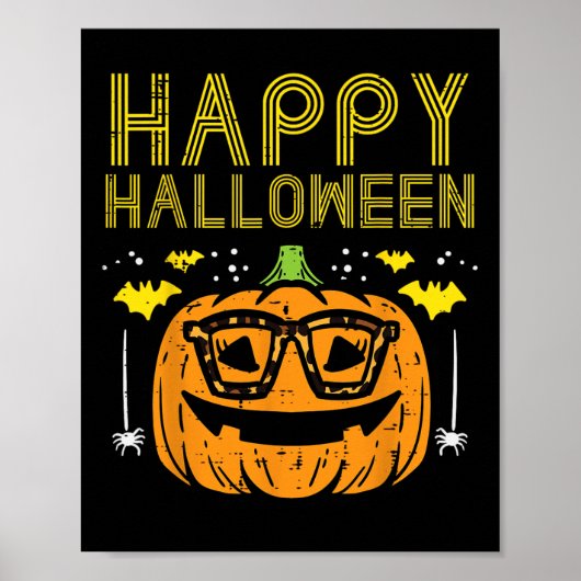 Gelukkig Halloween pompoen glazen kostuum vrouwen  Poster (Voorkant)