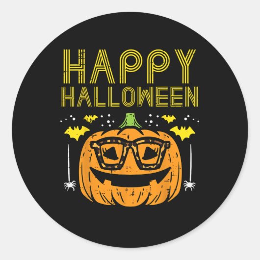 Gelukkig Halloween pompoen glazen kostuum vrouwen  Ronde Sticker (Voorkant)