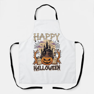 Gelukkig Halloween Pompoen Heksenhoed Verlaten Kas Schort