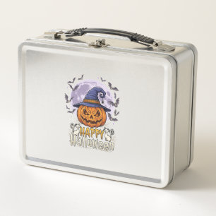 Gelukkig Halloween Pompoen Heksenhoed Vleermuizen