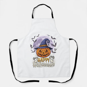 Gelukkig Halloween Pompoen Heksenhoed Vleermuizen  Schort