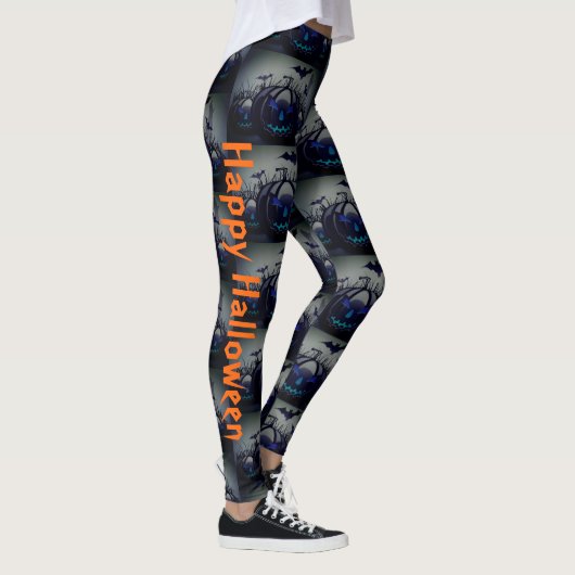 Gelukkig Halloween pompoen Jack O lantaarn feest Leggings (Rechts)