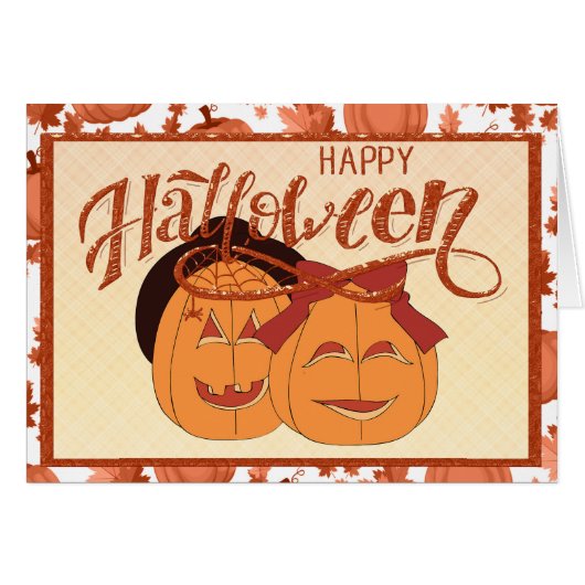 Gelukkig Halloween Pompoen Koppel (Voorkant Horizontaal)