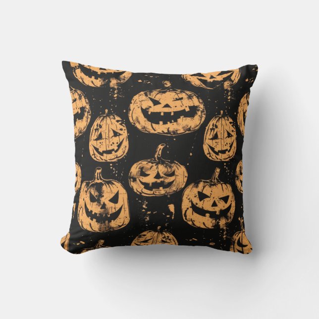 Gelukkig Halloween Pompoen Kussen (Voorkant)