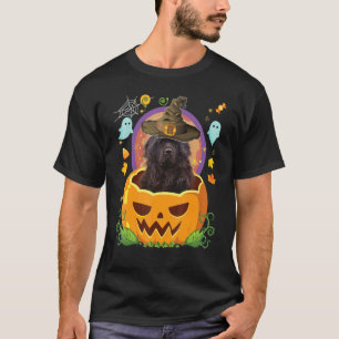 Gelukkig Halloween Pompoen Newfoundlander Heks Kni T-shirt