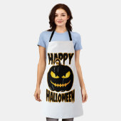 Gelukkig Halloween Pompoen Schort (Gedragen)