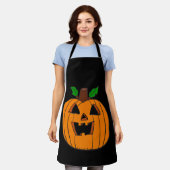 Gelukkig Halloween Pompoen Schort (Gedragen)
