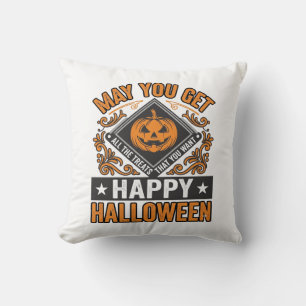 Gelukkig Halloween Pompoen Snoepjes Vintage Kussen
