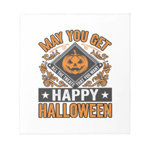 Gelukkig Halloween Pompoen Snoepjes Vintage Notitieblok