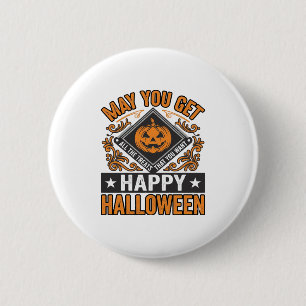 Gelukkig Halloween Pompoen Snoepjes Vintage Ronde Button 5,7 Cm