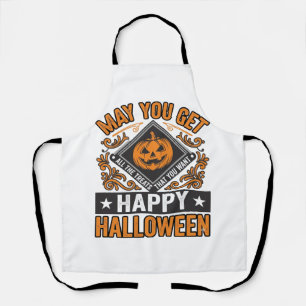 Gelukkig Halloween Pompoen Snoepjes Vintage Schort