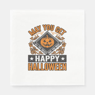 Gelukkig Halloween Pompoen Snoepjes Vintage Servet