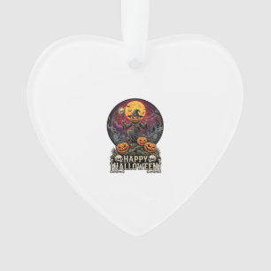 Gelukkig Halloween Pompoen Tovenaar Kerkhof Volle Ornament