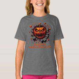 Gelukkig Halloween Pompoen Verpletterend Door T-Sh T-shirt