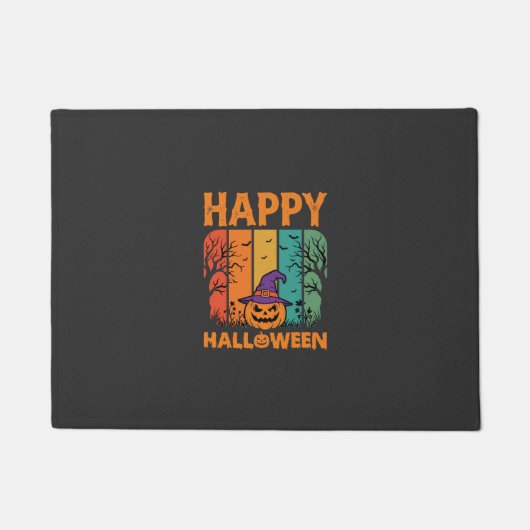 Gelukkig Halloween Pompoen Vintage Vector Deurmat (Voorkant)