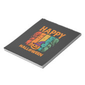 Gelukkig Halloween Pompoen Vintage Vector Notitieblok (Linkerzijde)