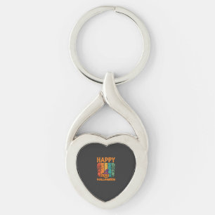 Gelukkig Halloween Pompoen Vintage Vector Sleutelhanger