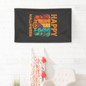 Gelukkig Halloween Pompoen Vintage Vector Spandoek (Insitu)
