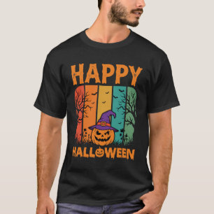 Gelukkig Halloween Pompoen Vintage Vector T-shirt