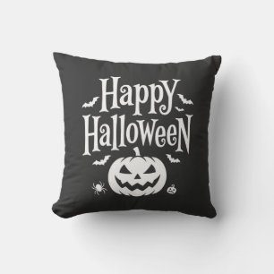 Gelukkig Halloween Pompoen Vleermuis Spin Ontwerp Kussen
