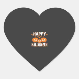 Gelukkig Halloween Pompoen Vleermuis Vector Hart Sticker