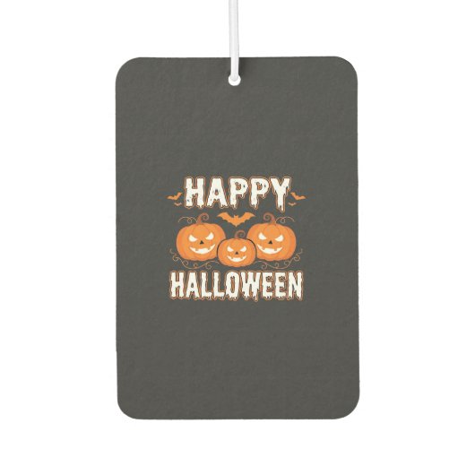 Gelukkig Halloween Pompoen Vleermuis Vector Luchtverfrisser (Voorkant)