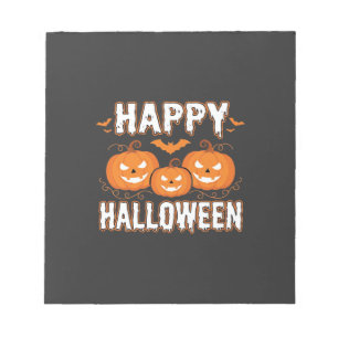 Gelukkig Halloween Pompoen Vleermuis Vector Notitieblok