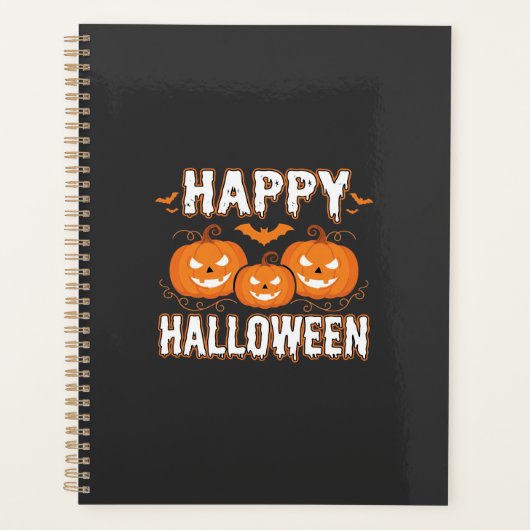 Gelukkig Halloween Pompoen Vleermuis Vector Planner (Voorkant)