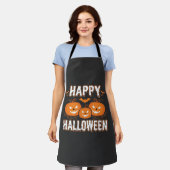 Gelukkig Halloween Pompoen Vleermuis Vector Schort (Gedragen)
