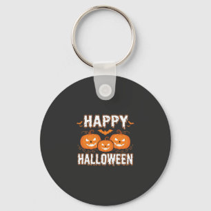 Gelukkig Halloween Pompoen Vleermuis Vector Sleutelhanger