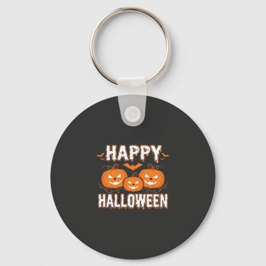 Gelukkig Halloween Pompoen Vleermuis Vector Sleutelhanger (Voorkant)