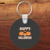 Gelukkig Halloween Pompoen Vleermuis Vector Sleutelhanger (Voorkant)