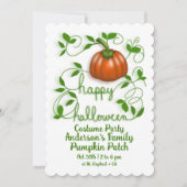 Gelukkig Halloween pompoen wijnstok kostuum feest Kaart (Voorkant)