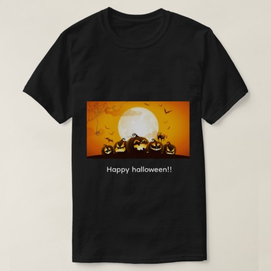 Gelukkig Halloween Pompoenen T-Shirt (Design voorkant)