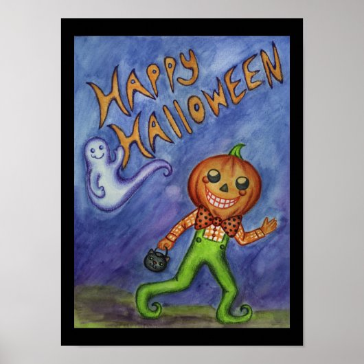 Gelukkig Halloween-posterkunst Poster (Voorkant)
