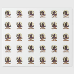 Gelukkig Halloween Pugs Heksenhoed Ketel Pompoenen Cadeaupapier