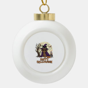 Gelukkig Halloween Pugs Heksenhoed Ketel Pompoenen Keramische Bal Ornament