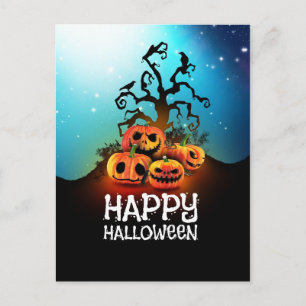 Gelukkig halloween! Pumpkins onder een griezelige Briefkaart