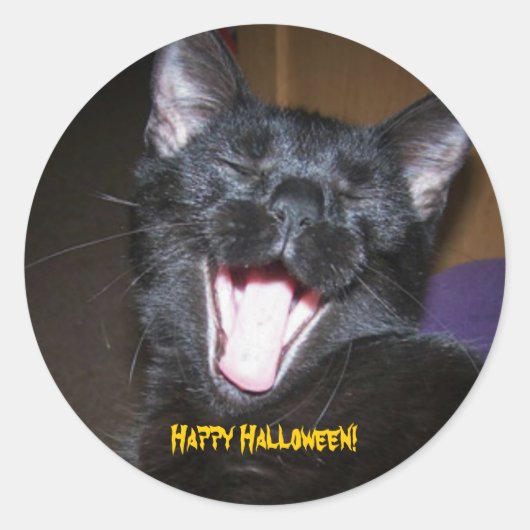 Gelukkig Halloween. Ronde Sticker (Voorkant)