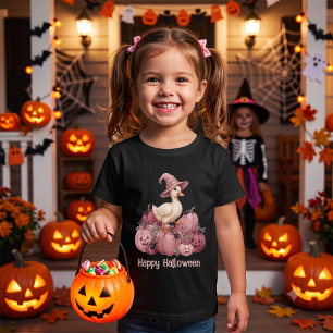 Gelukkig Halloween Roze Heks Eend & Roze Pompoenen