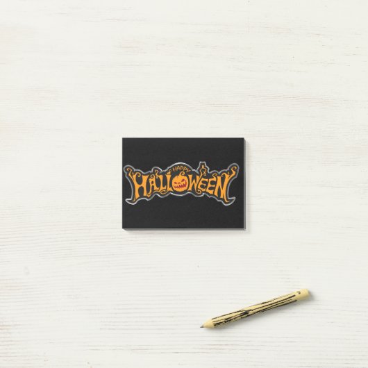 Gelukkig Halloween Ruby Eye Pumpkin Zilveren Frame Post-it® Notes (Op bureau)