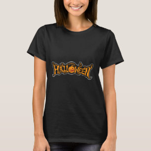 Gelukkig Halloween Ruby Eye Pumpkin Zilveren Frame T-shirt