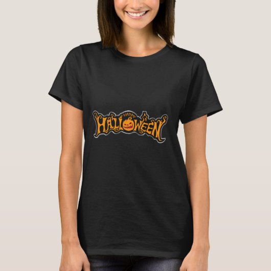 Gelukkig Halloween Ruby Eye Pumpkin Zilveren Frame T-shirt (Voorkant)