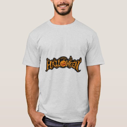Gelukkig Halloween Ruby Eye Pumpkin Zilveren Frame T-shirt (Voorkant)