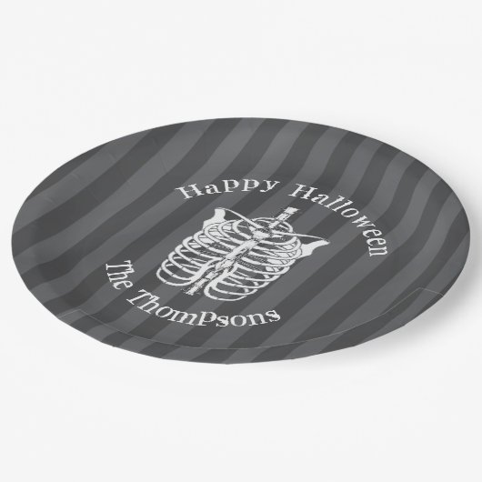Gelukkig Halloween Schattige griezelig skelet Papieren Bordje (Gekanteld)