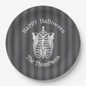Gelukkig Halloween Schattige griezelig skelet Papieren Bordje (Voorkant)