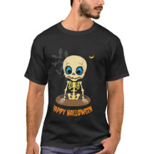 Gelukkig Halloween Schattige Kawaii skelet