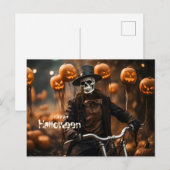 Gelukkig Halloween Schattige Skelet en pompoenen Briefkaart (Voorkant / Achterkant)