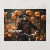 Gelukkig Halloween Schattige Skelet en pompoenen Briefkaart (Voorkant)